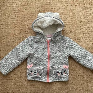 Little Lass - Cute Kitty Zip Up Sweater 4T
